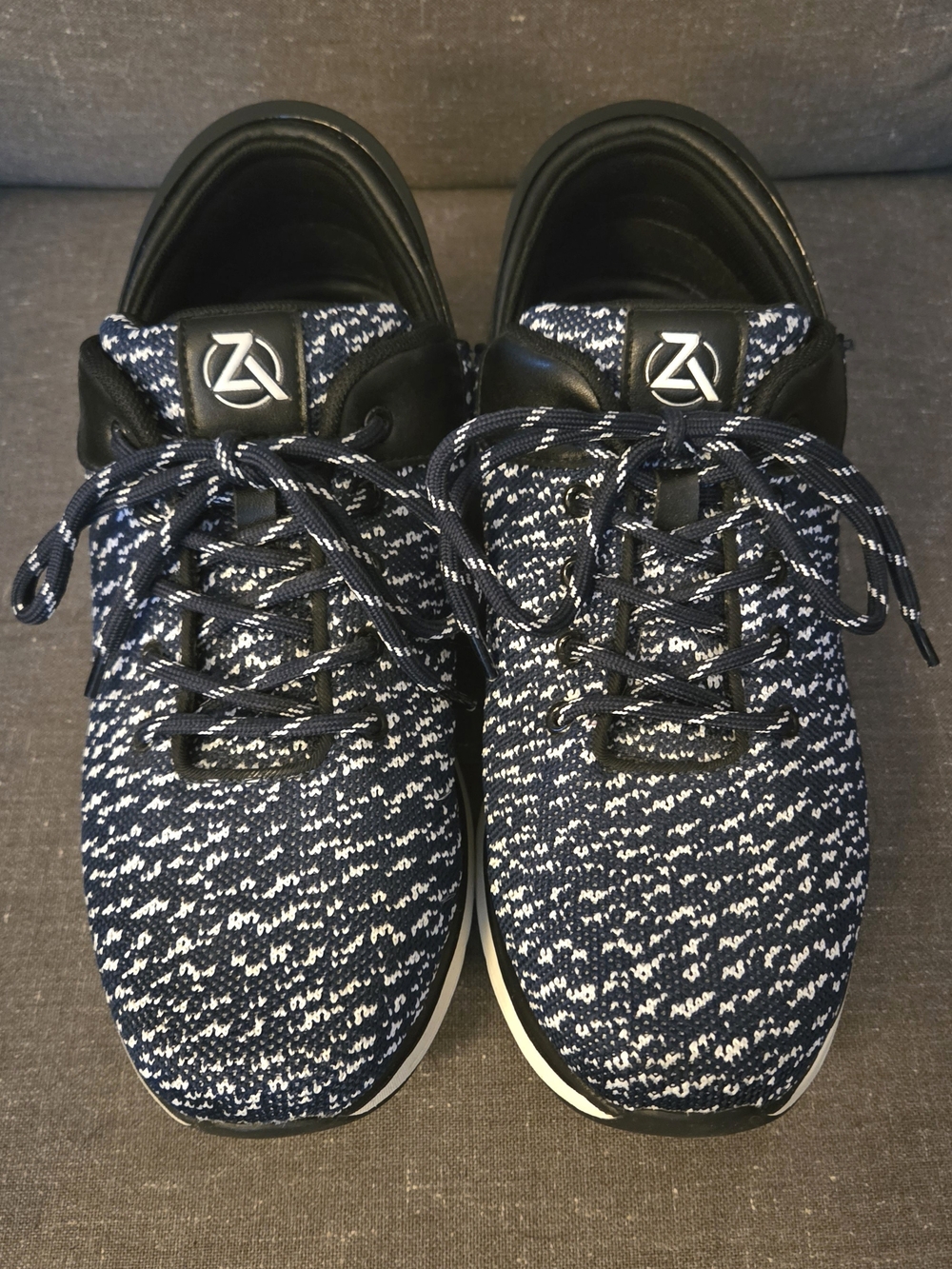 Z Zegna Navy Knit Men's Sneakers - Casual Comfort